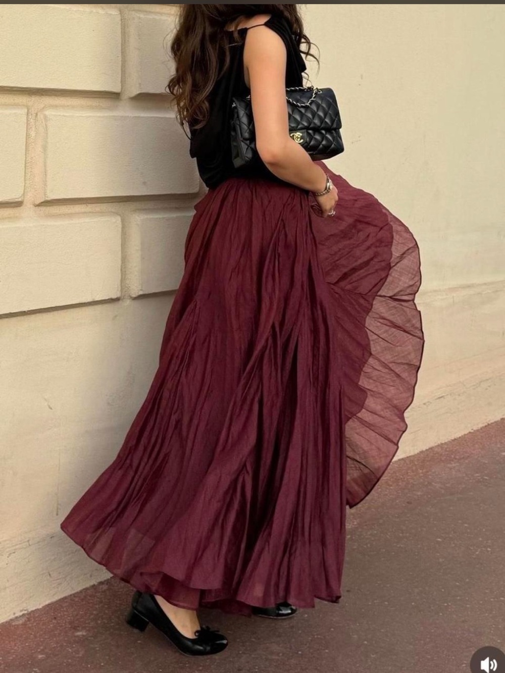 Massimo Dutti burgundy Skirt